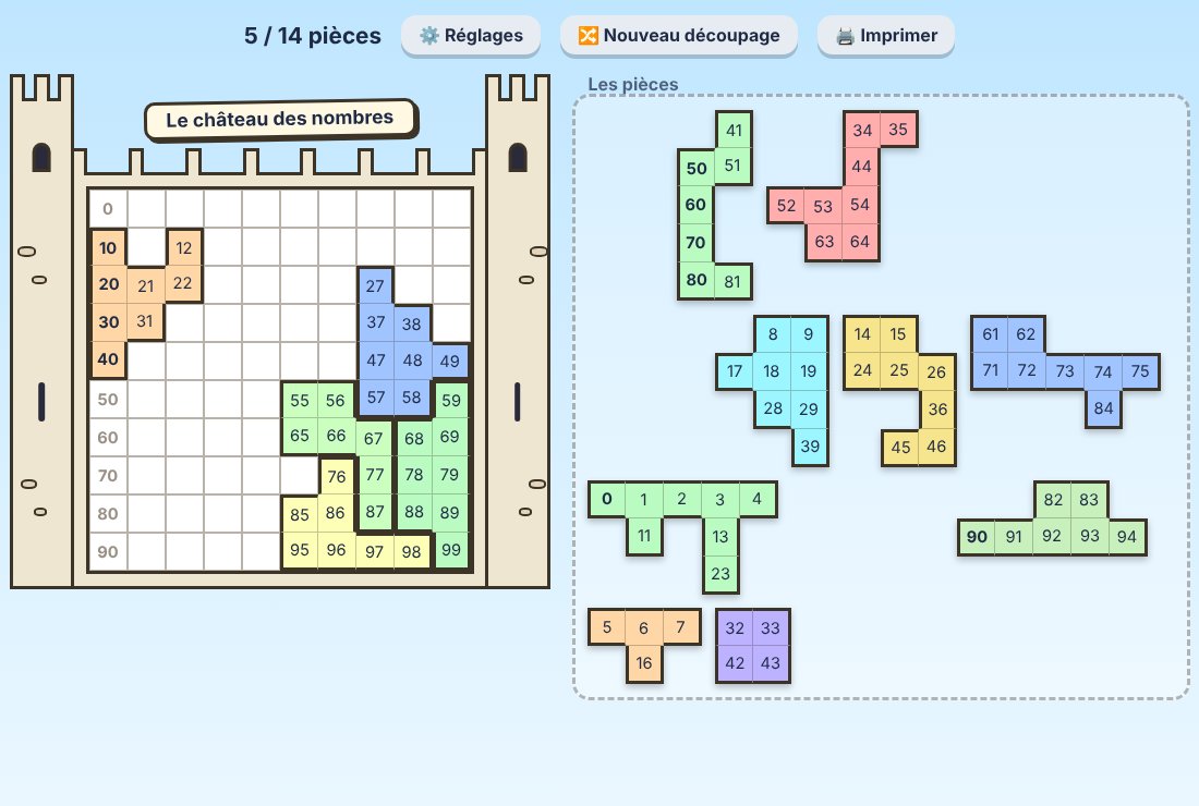 Le puzzle du château des nombres