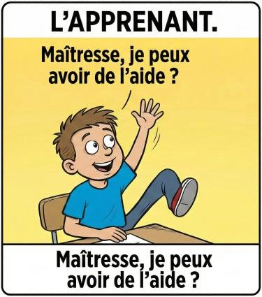 L'apprenant : « Maîtresse, je peux avoir de l'aide ? »