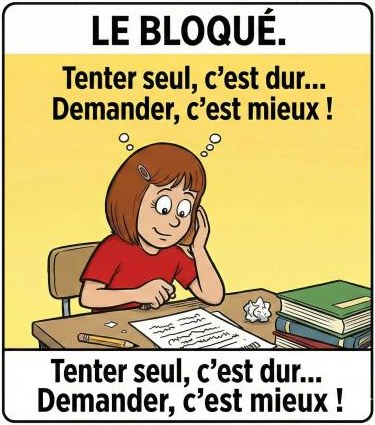 Le bloqué : « Tenter seul, c'est dur… Demander, c'est mieux ! »