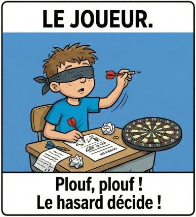 Le joueur : « Plouf, plouf ! Le hasard décide ! »