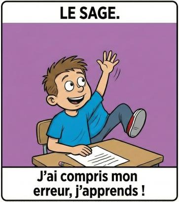 Le sage : « J'ai compris mon erreur, j'apprends ! »